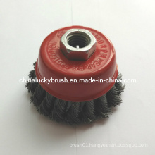 3" Steel Wire Knot Cup Brush 5/8"-11 Thread (YY-384)